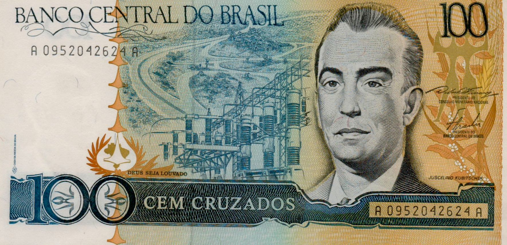 Brazil 100 1986 UNC P-211/a
